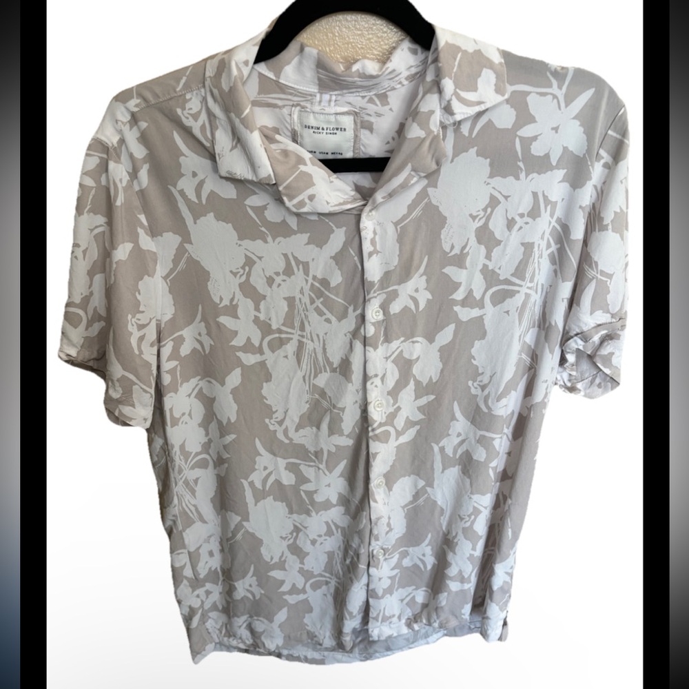 Ricky Singh, Denim & Flower, Casual Button Down, Summer Men's Short Sleeve, M